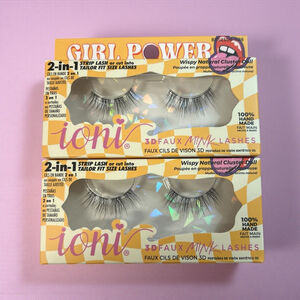 2 Sets Ioni 3D Faux Mink Lashes Girl Power Wispy Natural Cluster Doll
